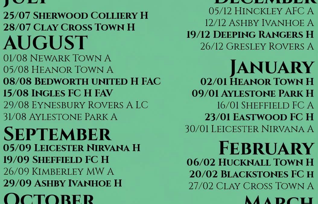 26/27 Fixtures Announced